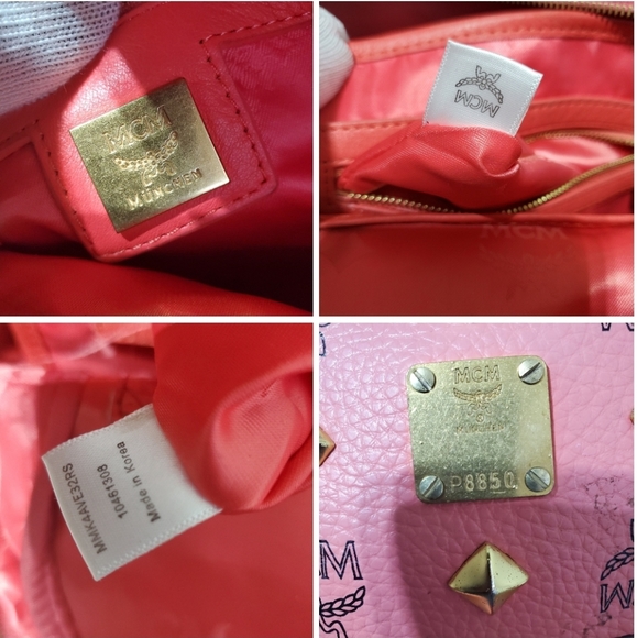 MCM Small Visetos Stark Backpack Pink - Picture 11 of 12